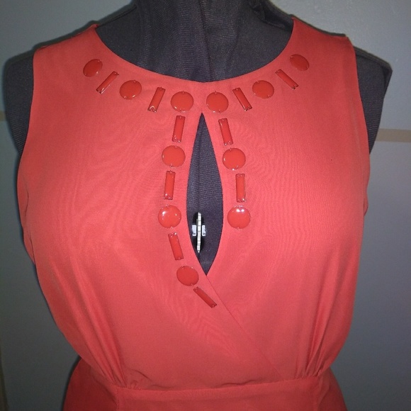 Badgley Mischka Belle Orange Formal Gown - Picture 4 of 7